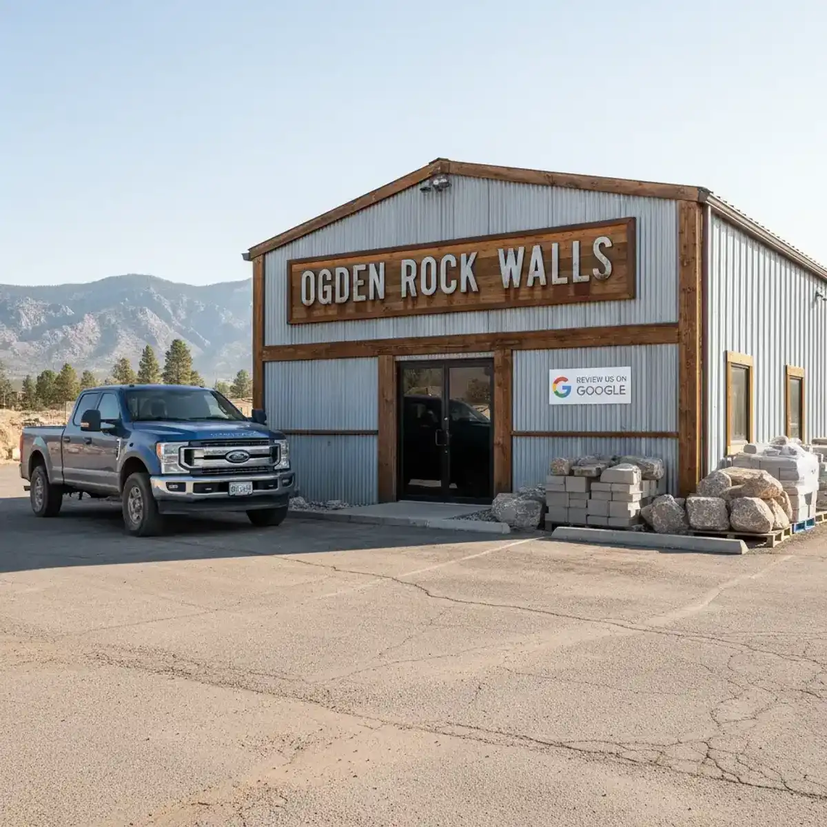 Ogden Rock Walls headquarters and equipment yard in Ogden, Utah